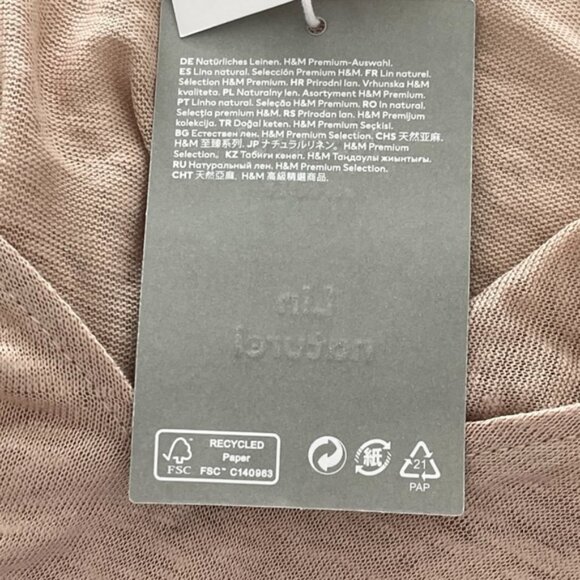 Beige H&M Women's Linen V-Neck Top - Picture 6 of 9